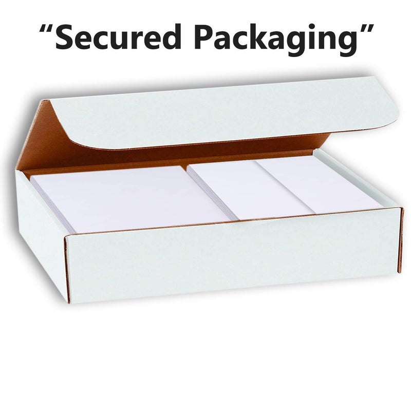 Hamilco Blank Index Cards Flat 5 1/2" x 8 1/2" Card Stock 65lb Cover White Cardstock Paper - 100 Pack with Envelopes (Bright) - Image 3